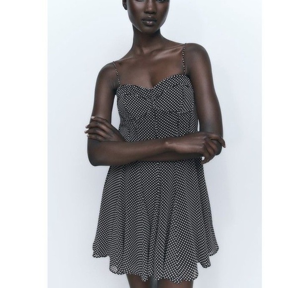 ZARA POLKA DOTS CORSET DRESS - Picture 3 of 6
